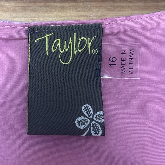 Taylor Pink Lilac Floral Sleeveless Maxi Wrap Dress Gold Metallic Stripe Size 16 - Picture 8 of 14